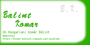 balint komar business card