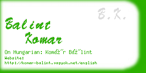 balint komar business card